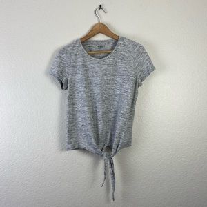 Madewell gray color short sleeve tie front top size S.